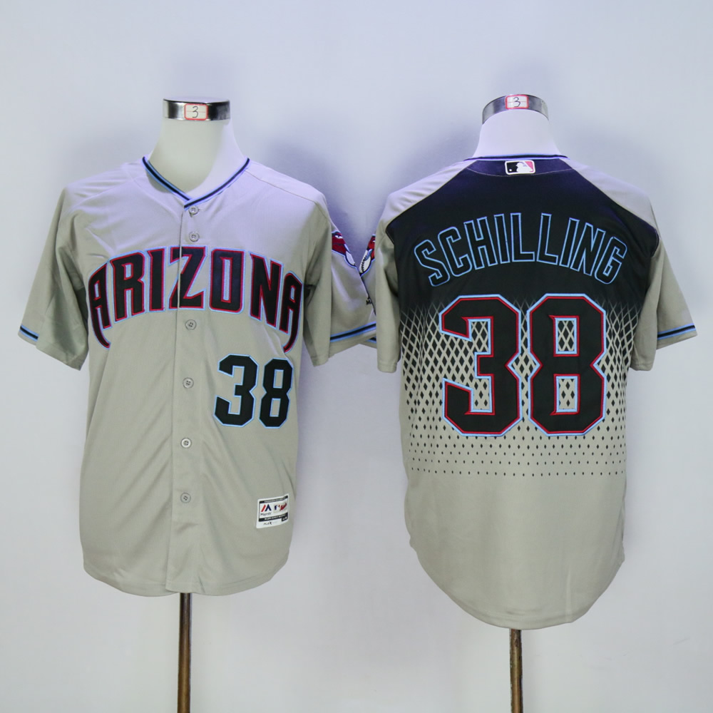 Men Arizona Diamondback #38 Schilling Grey MLB Jerseys->arizona diamondback->MLB Jersey